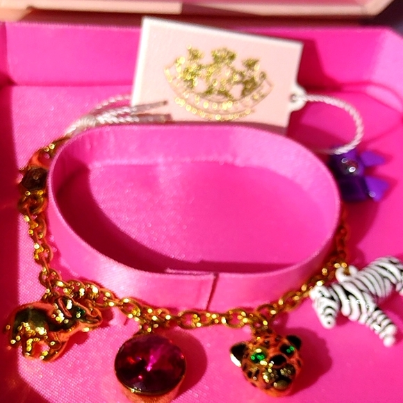 Juicy Couture Jewelry - RESERVED for CB JC African Leopard🐆Zebra 🦓ElephantPurple Crystal Bow NWT